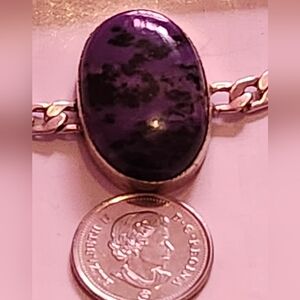 Purple Charoite Silver Bracelet